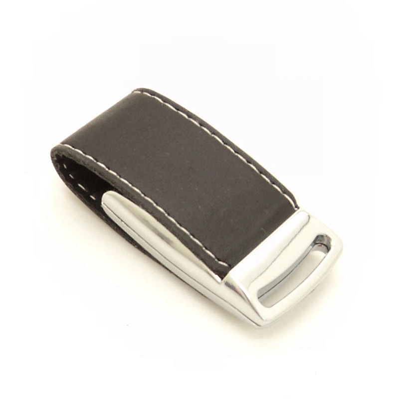Promotional Leather Case Custom USB Flash Drive Swivel Pen Drive 8GB