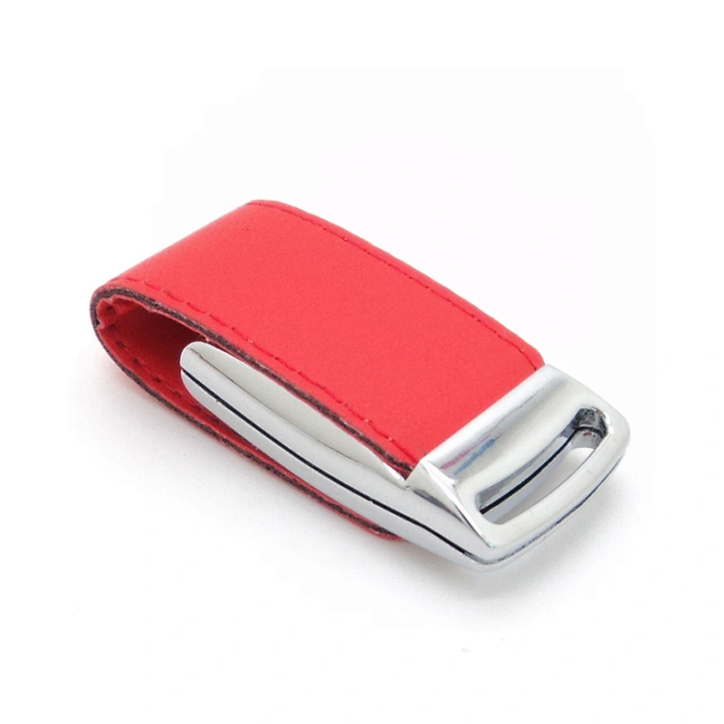 Promotional Leather Case Custom USB Flash Drive Swivel Pen Drive 8GB