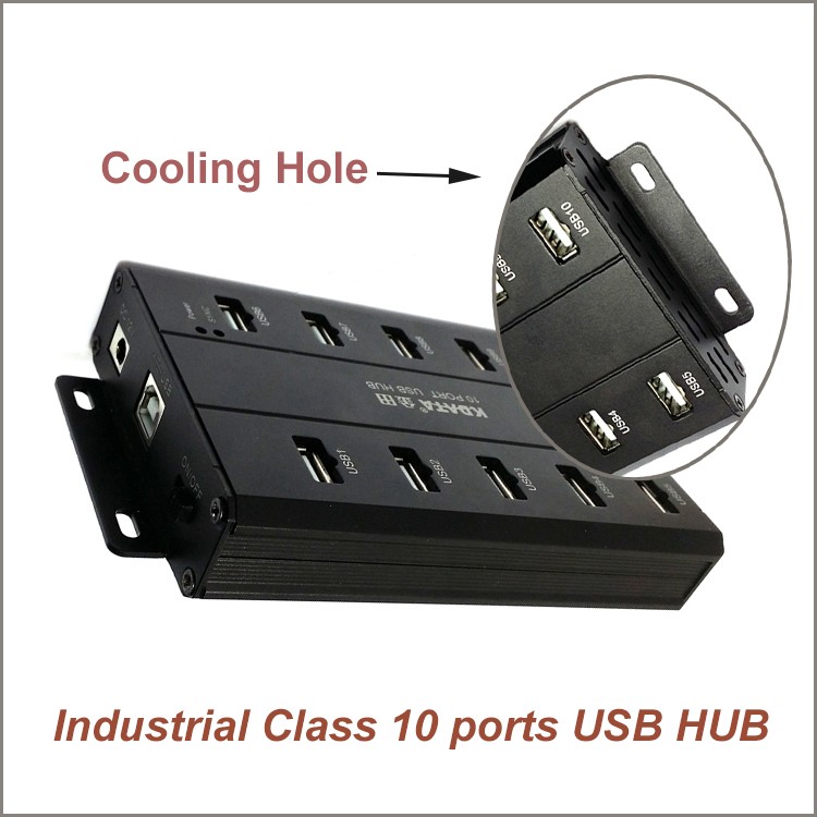 10 Port Charging and Sync USB HUB with Energy-Saving Master Chip