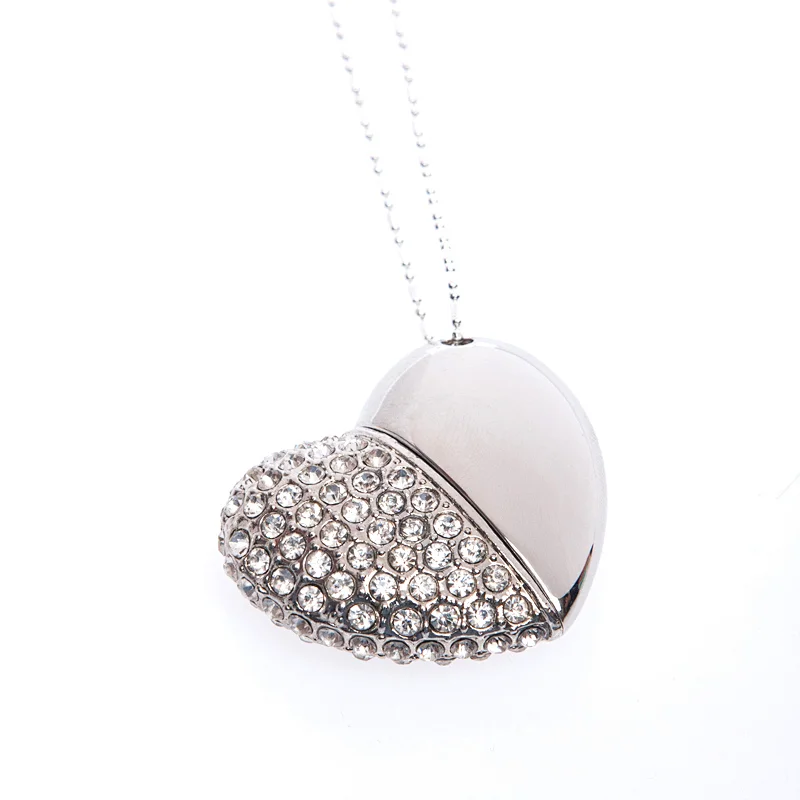 Luxury Jewelry Diamond Heart USB Flash Drive 64GB