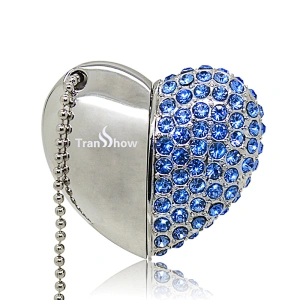 Luxury Jewelry Diamond Heart USB Flash Drive 64GB