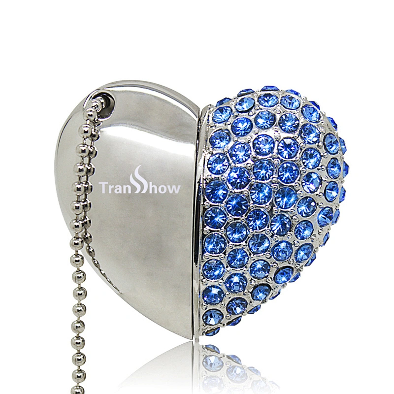 Luxury Jewelry Diamond Heart USB Flash Drive 64GB