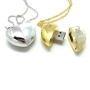 Heart Crystal Jewelry USB Disk
