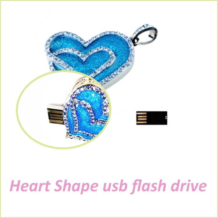 Popular USB Flash Pen Drive Heart Shape for Promotion Gift 16GB