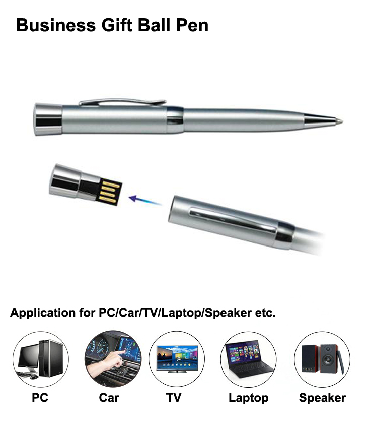Wholesale Pen Shape Metal Pendrive Stick 8GB USB Flash Drive with Custom Logo