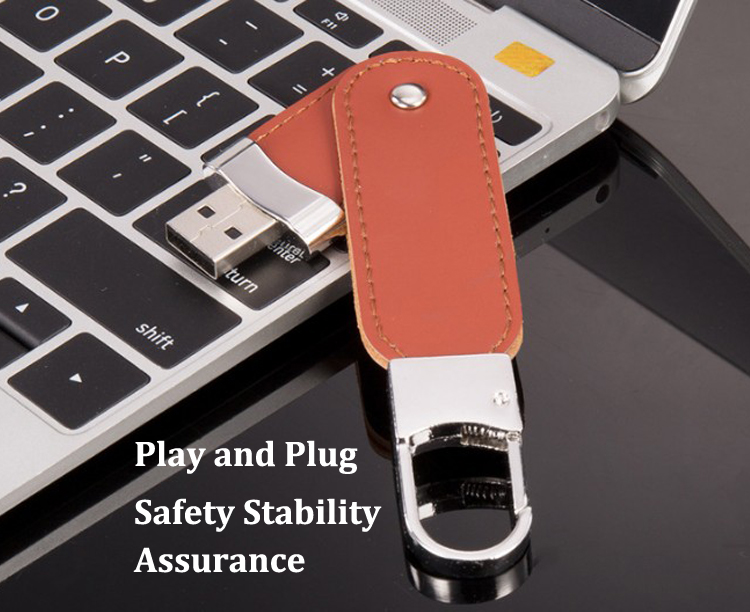 High Quality Smallest Leather USB 2.0 Flash Drive 8GB