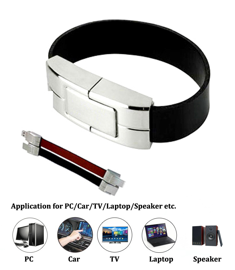 Leather Bracelet USB Flash Memory Leather Bracelet USB Flash Drive Leather USB Flash Key 16GB