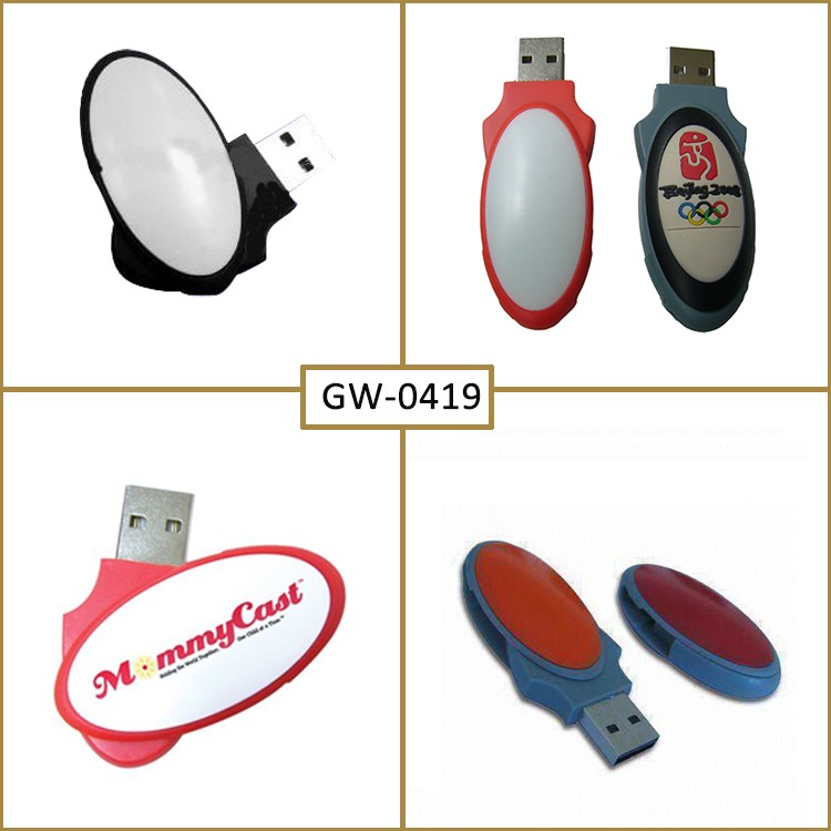 Egg Shape Swivel USB Flash with Logo Printing 16GB
