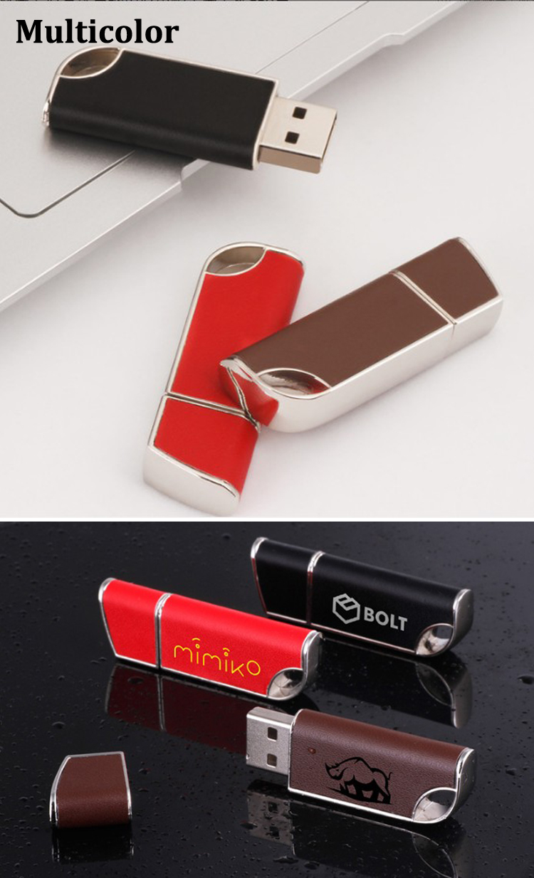 Logo Leather USB Flash Drive 4GB