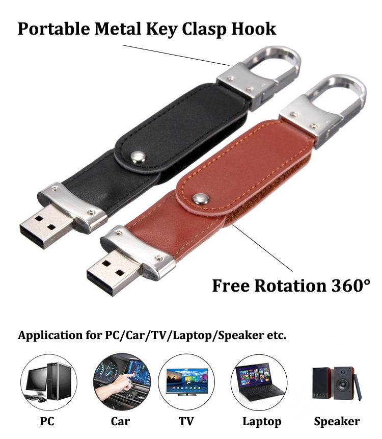 High Quality Smallest Leather USB 2.0 Flash Drive 8GB
