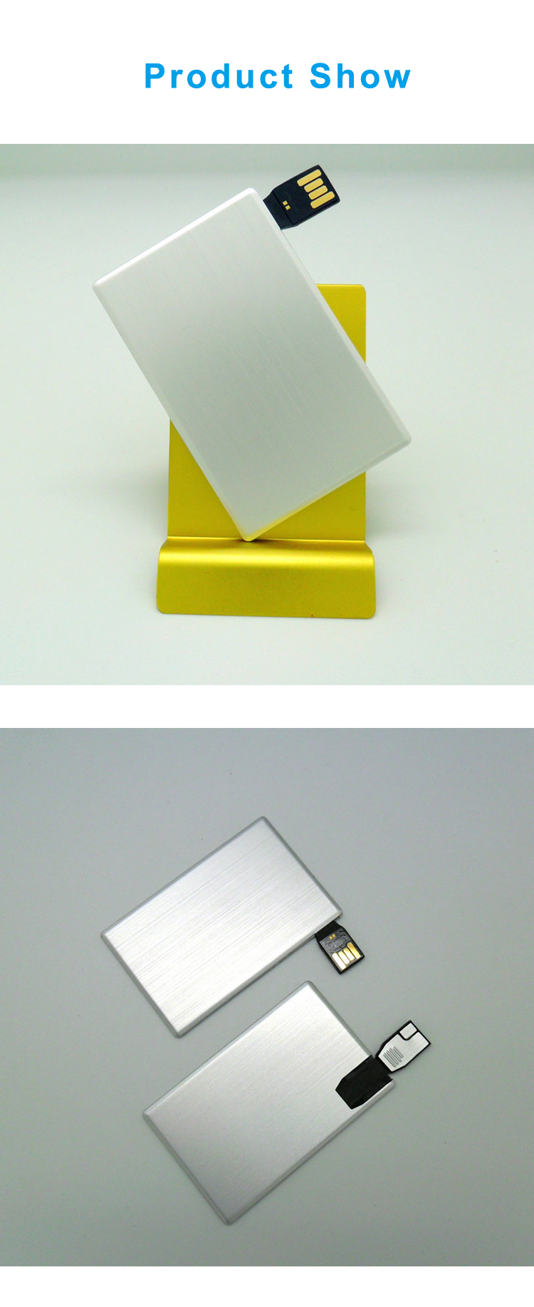 Metal Card USB Flash Disk Credit Card USB 2.0 Flash Stick Credit Card 4GB USB Flash Drive