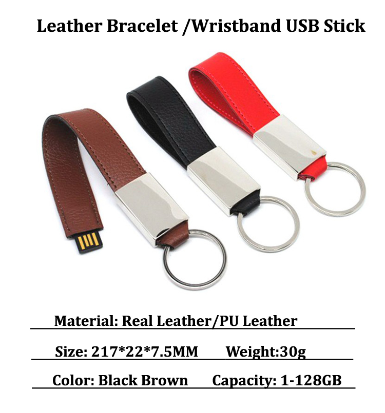 New Model Bulk Custom Bracelet Leather USB Flash Drive Leather USB Stick USB Leather 16GB