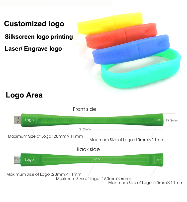 Cheap USB Wristband Silicone USB Flash Drive 16GB