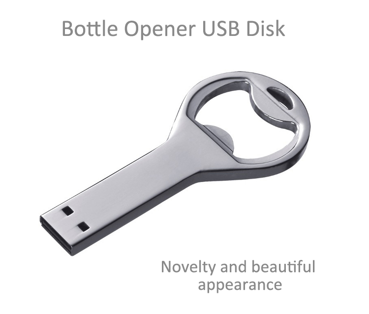 Mini Sliver Bottle Opener Key Metal Funny Memory USB Flash Drive 32GB