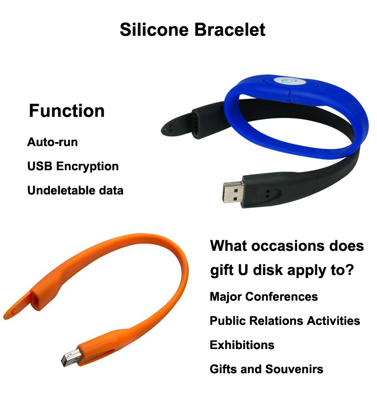 Popular Mini Silicon Wristband Bracelet 32GB USB Flash Drive Memory U disk