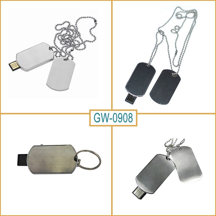 Dog Tag Pen Drive Mini USB Disk 16GB Metal USB Stick