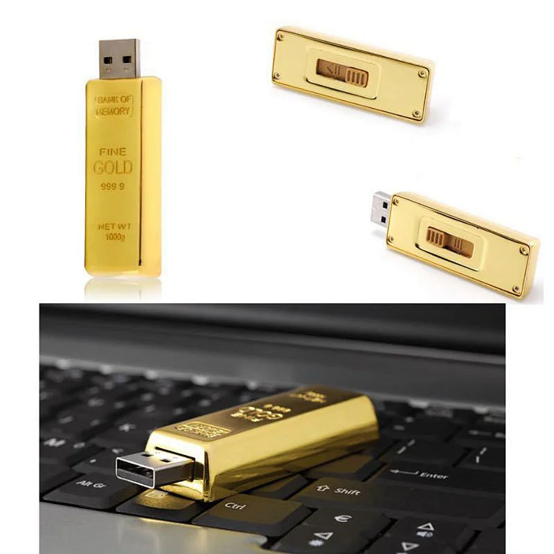 Golden Bar USB Flash Drive