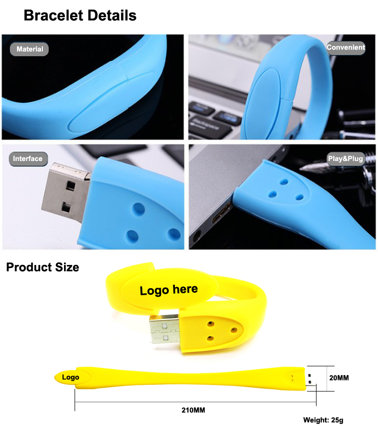 OEM Logo USB Hard Disk Wrist Band USB USB Memory Stick 4GB