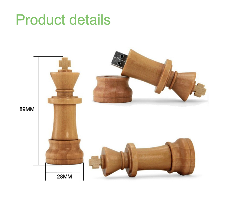 Funny Chess King USB Stick Different Models Pen Drive 4GB New Wooden USB Flash