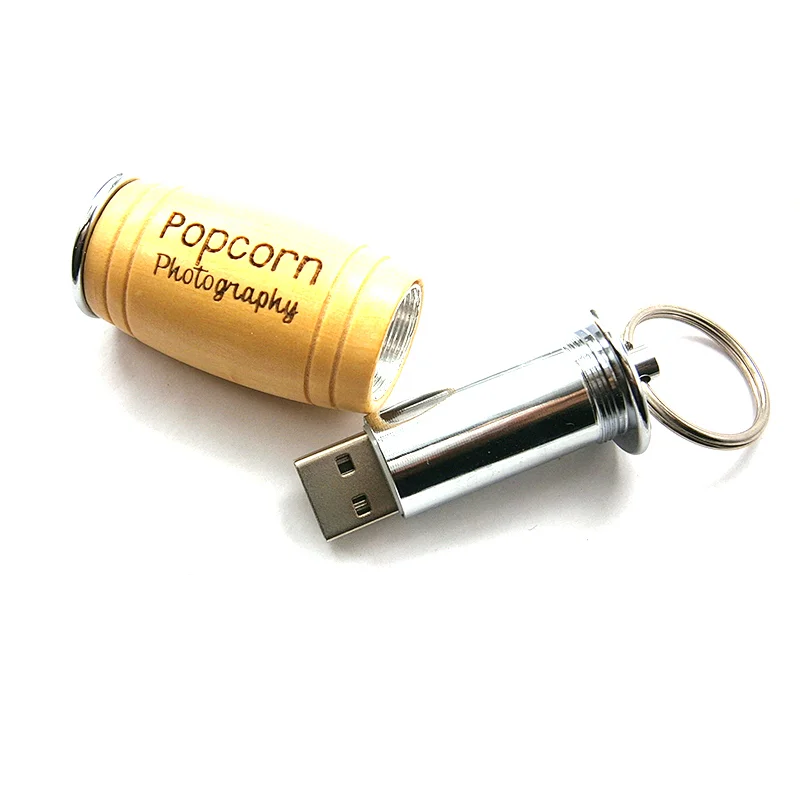 Bucket Wood USB 2.0 Flash Memory Drive 4GB-64GB