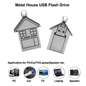 Metal House Shape USB Flash Drive