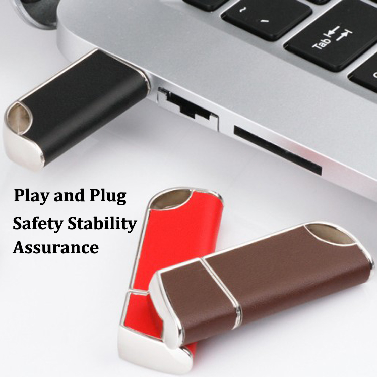 Logo Leather USB Flash Drive 4GB