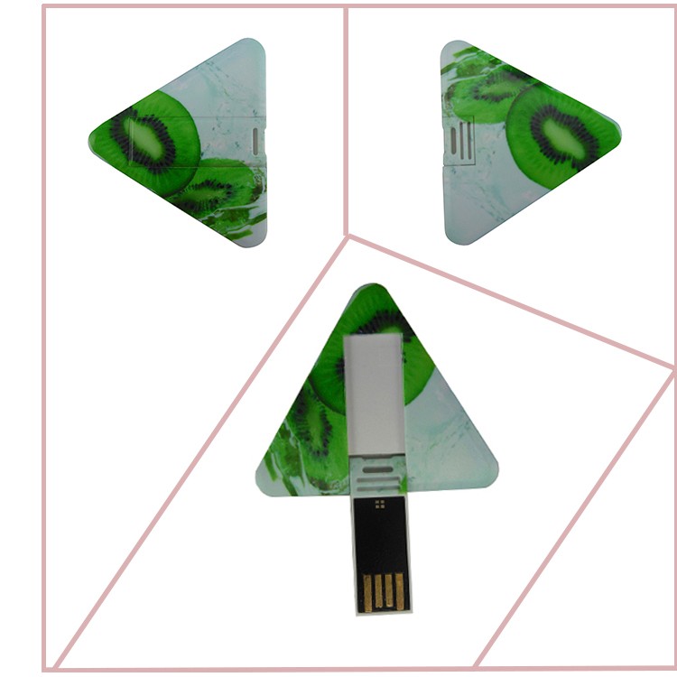 Low Price Triangle Plastic Business Card USB Flash Drive 2GB