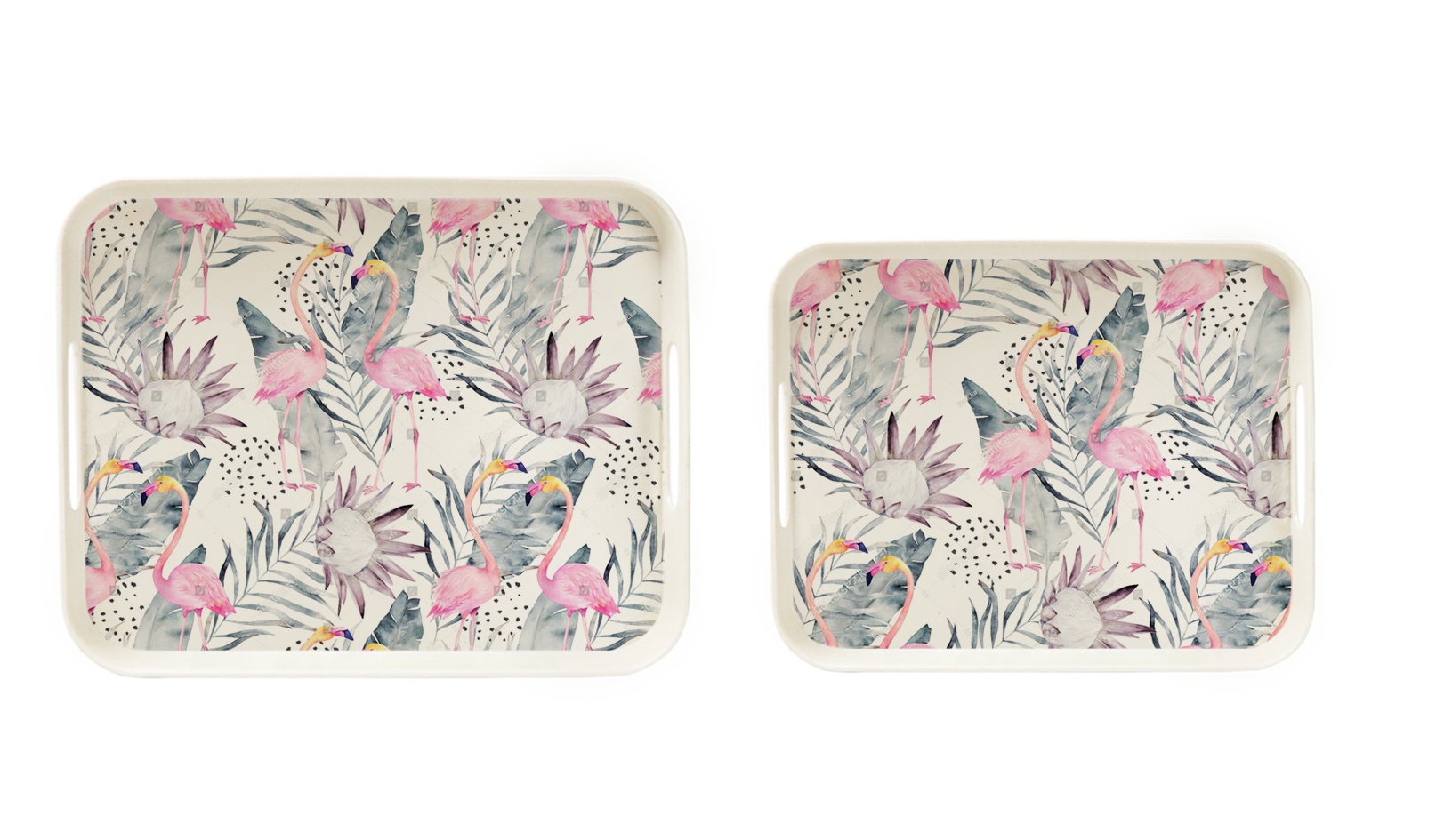 BAMBOO FIBER SQUARE TRAY WITH DECO