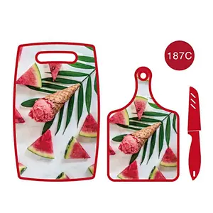 3PC MDF CHOPPING BOARD SET WITH KNIFE