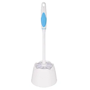 Plastic toilet brush with holder