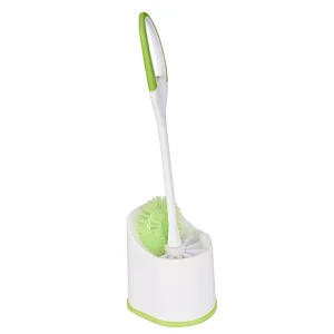 Plastic toilet brush with holder