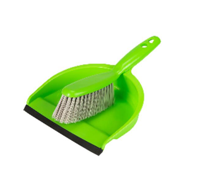 Plastic dustpan with brush set