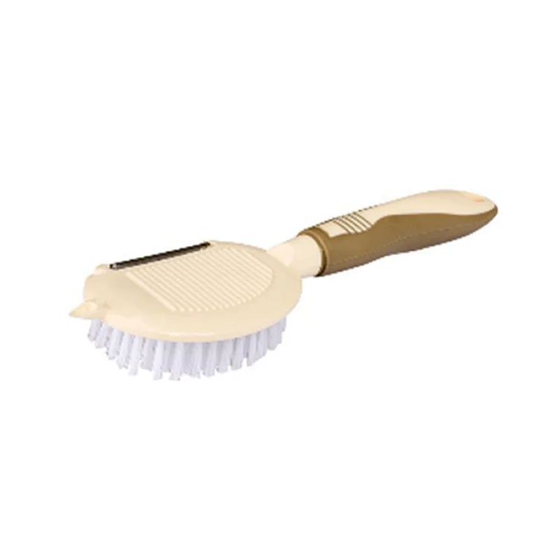 PLASTIC BRUSH WITH PEELER