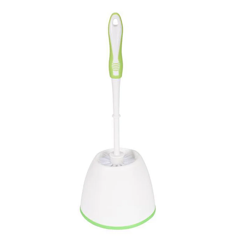 Plastic toilet brush with holder