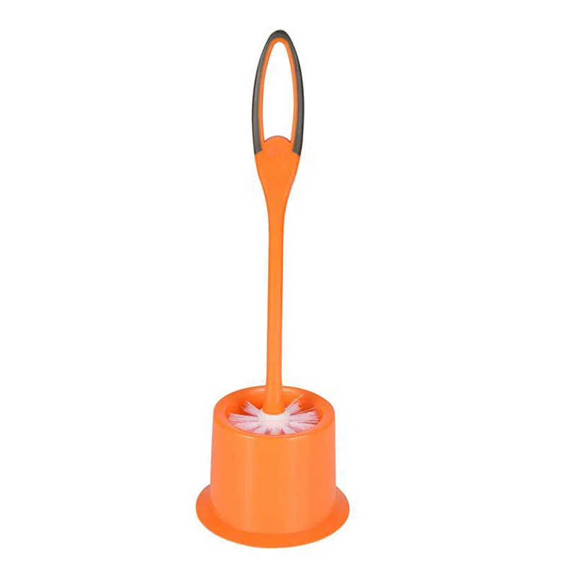 Plastic toilet brush with holder