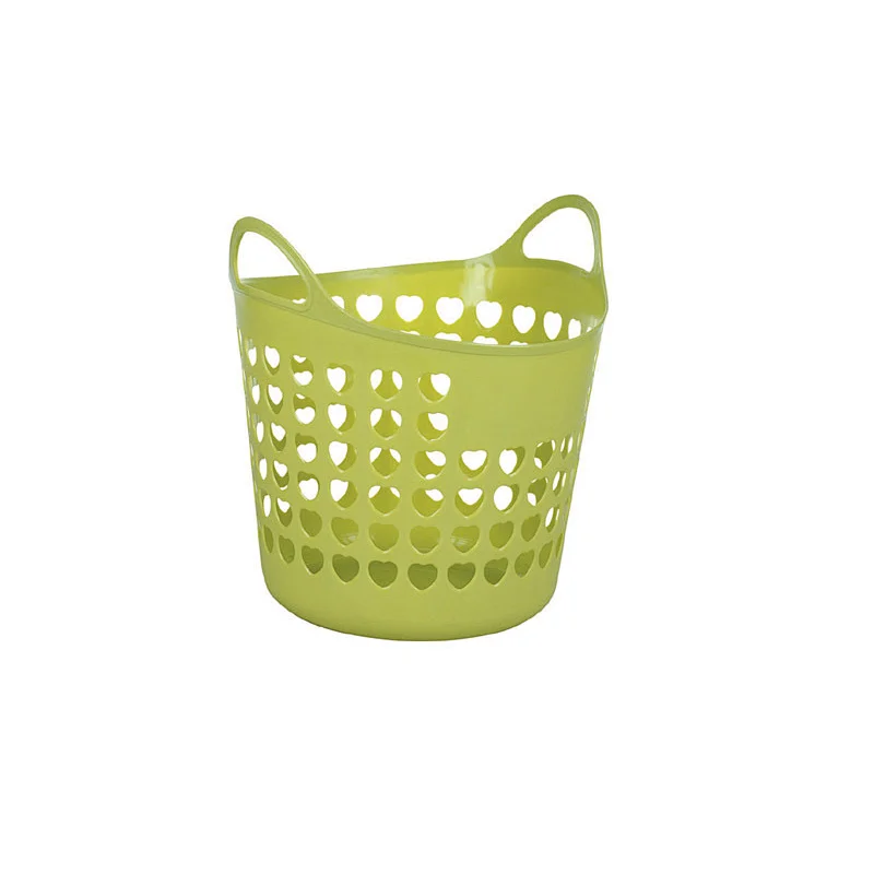 PLASTIC LAUNDRY BASKET WITH HEART CUTOUT