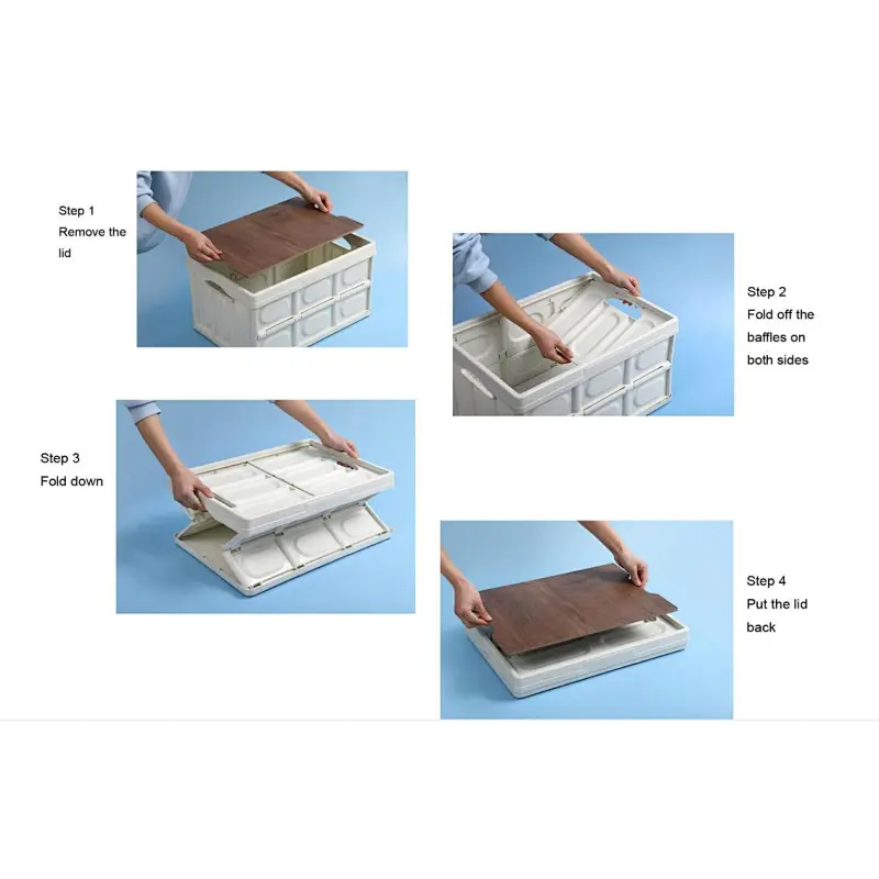 Plastic fodable storage box