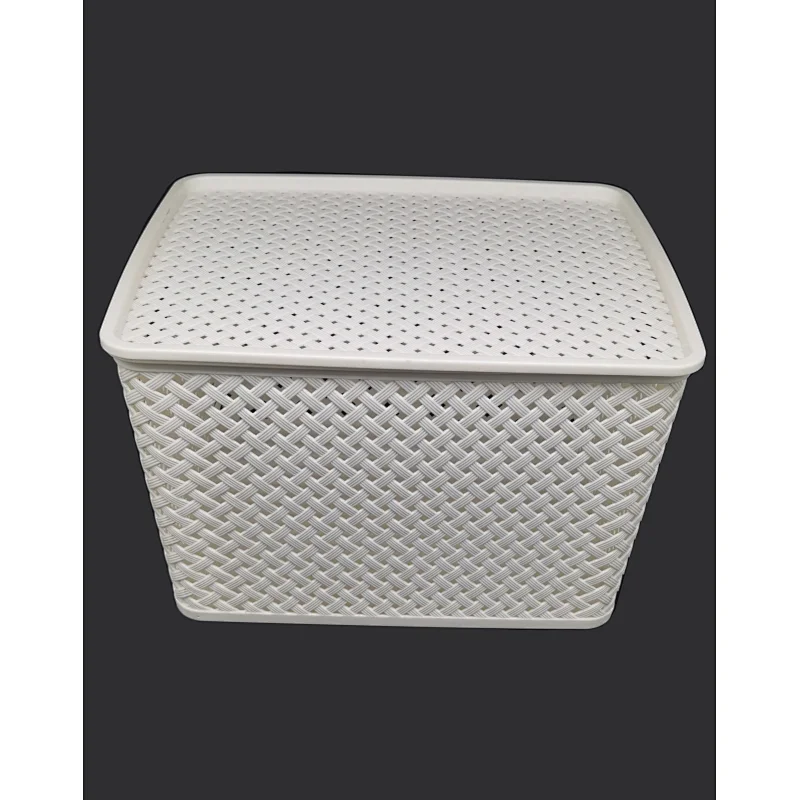 Woven pattern storage basket with Lid L