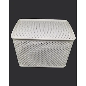 Woven pattern storage basket with Lid L