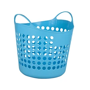 PLASTIC LAUNDRY BASKET WITH DOT CUTOUT