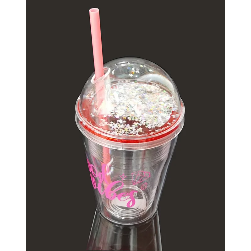 Double wall cup with straw‚ 350ml