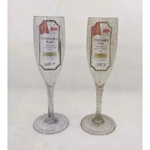 PLASTIC GLITTER CHAMPAGNE GLASS