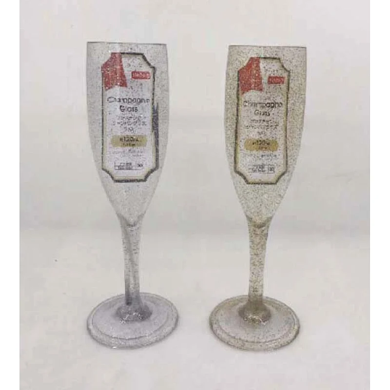 PLASTIC GLITTER CHAMPAGNE GLASS