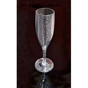 PLASTIC GLITTER CHAMPAGNE GLASS