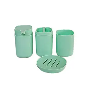 4pc plastic bathroom accessories set