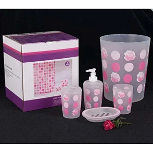5pc plastic PP bathroom accessories set