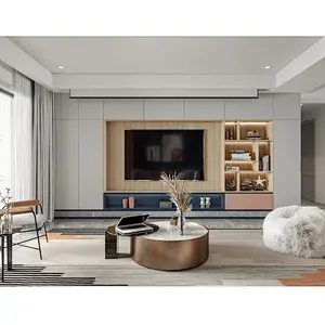 High Quality Modern Design Luxury Wood  Custom Made Living Room Cabinet  Item No. L007