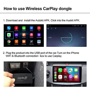 Carlinkit Mirror Link direct Airplay Android system Voice Center Control Screen Wireless CarPlay Dongle Convert