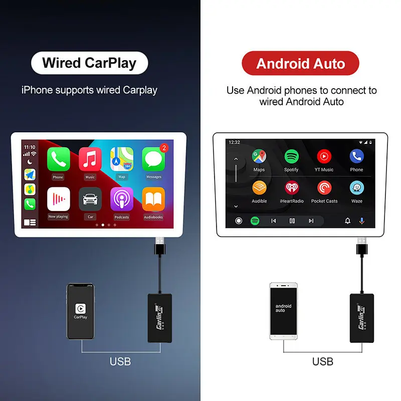 Carlinkit Plug and Play autokit USB car play module carplay dongle for aftermarket android stereo Screen