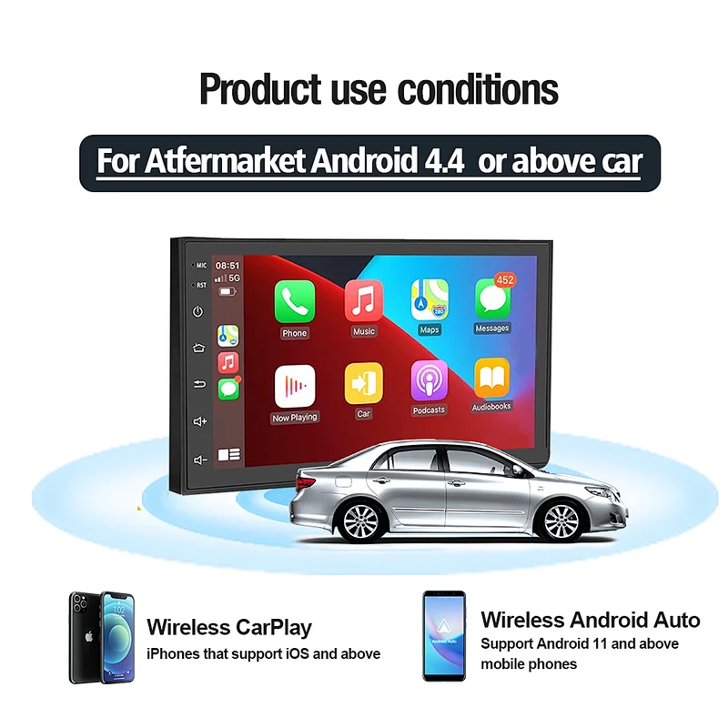 Carlinkit Newest Wireless Apple Car play Dongle Carplay autokit convert Aftermarket Android Car Screen to wireless carplay and a